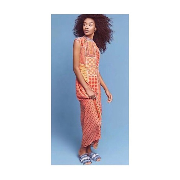 RARE🤩Anthropologie Midi Maxi Summer Dress Beading - Picture 3 of 5